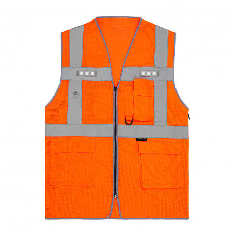 K-Safe Gilet de sécurité lumineux LED orange 14 LED rouges Prolutech